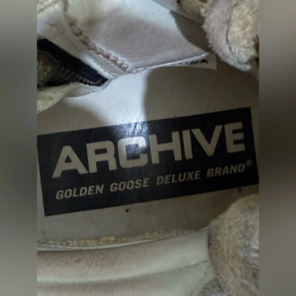 Golden Goose Silver High-Top Sneakers with Cream Soles